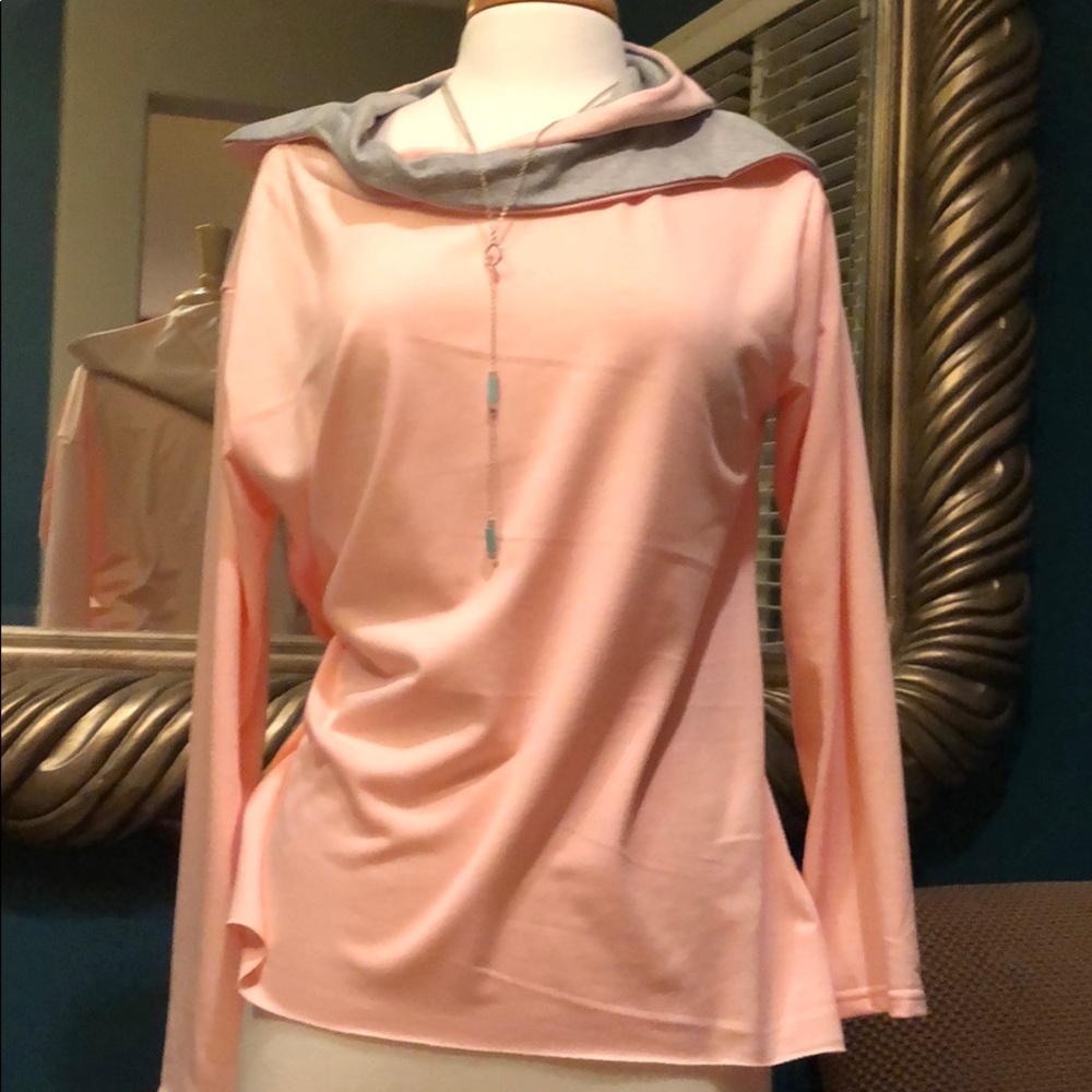 Pink and Grey light jersey hoodie